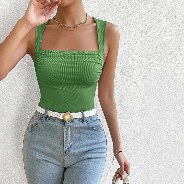 Débardeur ajusté pour femmes avec décolleté carré et fronces Chic & Stil