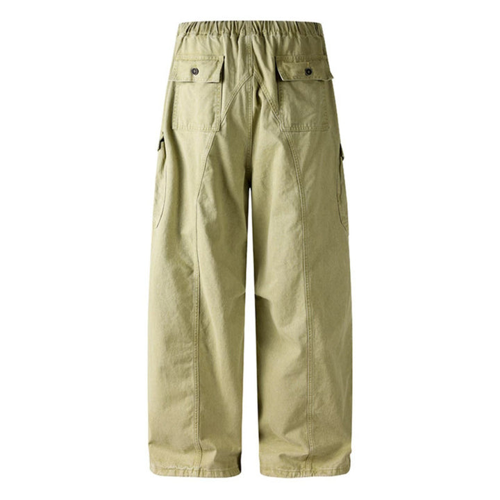 Women's Wide Cargo Palazzo Pants with Drawstring Waist and Multiple Pockets Amarae