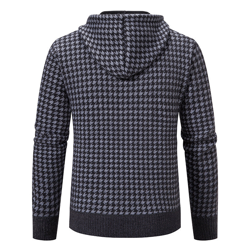 Elegant and comfortable men's cardigan with hood Lune London