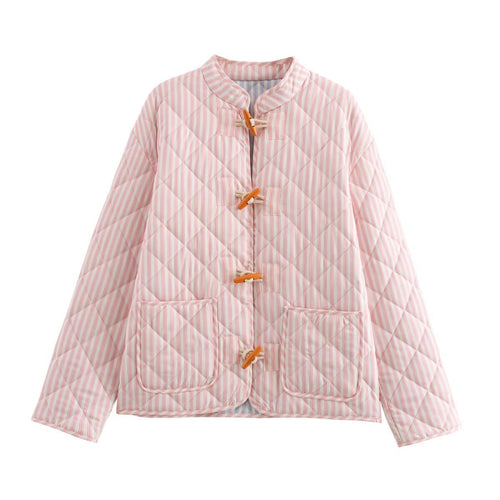 Quilted jacket for women with practical pockets and Amarae button details