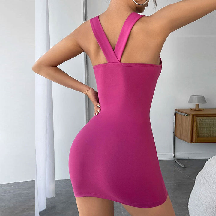 Robes mini halter ajustée pour femmes avec un design drapé élégant Chic & Stil