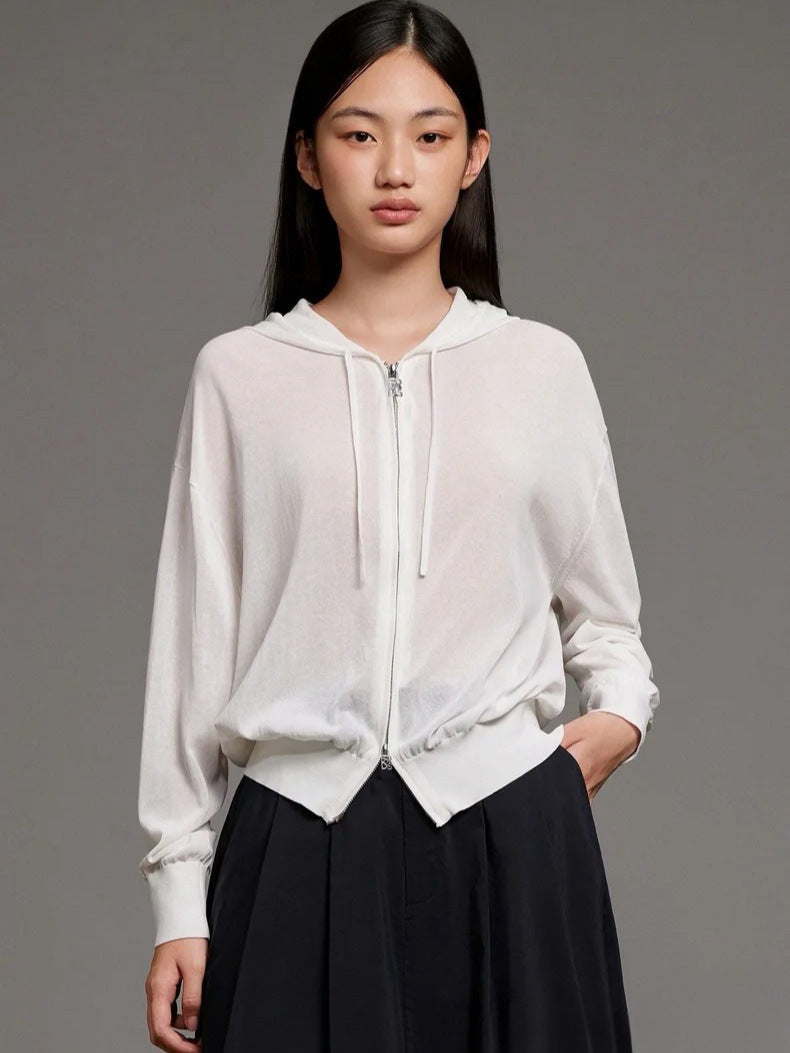 Haut zippé décontracté pour femme avec taille élastique et coupe ample Chic & Stil