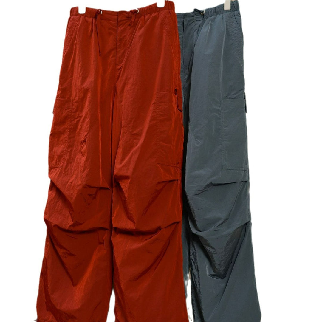 Women's Lightweight High-Waist Cargo Palazzo Pants with Drawstring and Utility Pockets Amarae