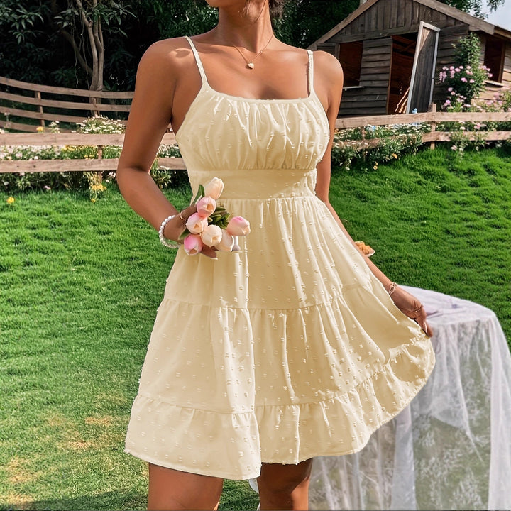 Summer dress for women with ruffles and adjustable spaghetti straps Lune London