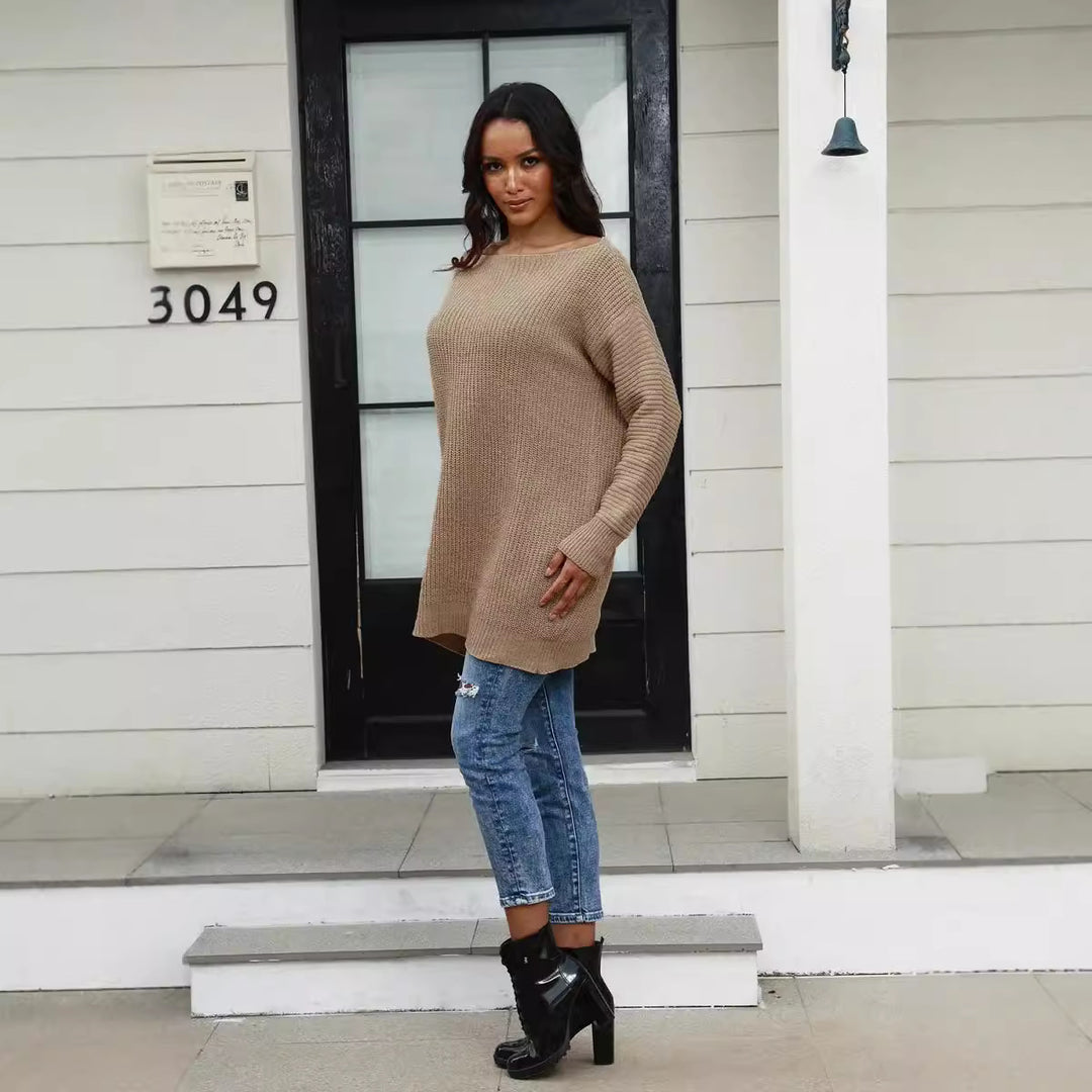 Oversized knit sweater for women with a soft textured pattern Lune London