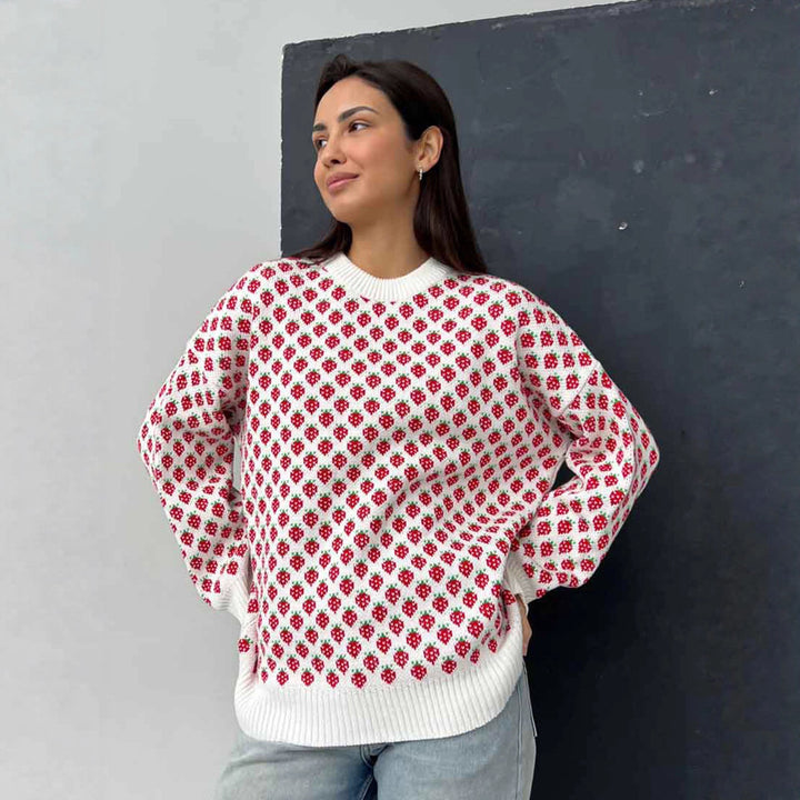 Pull oversized pour femmes avec motif floral Chic & Stil