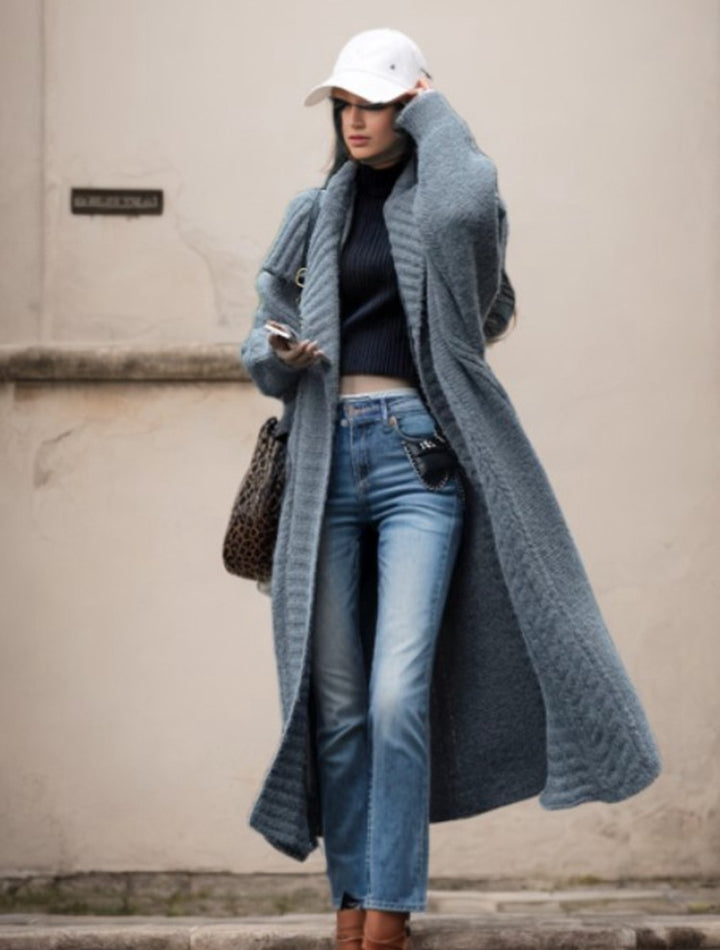 Ladies Oversized Chic Knit Coat