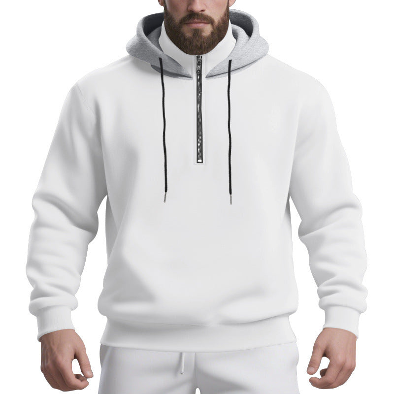 Sporty hoodie for men with half-zipper and breathable fabric Lune London