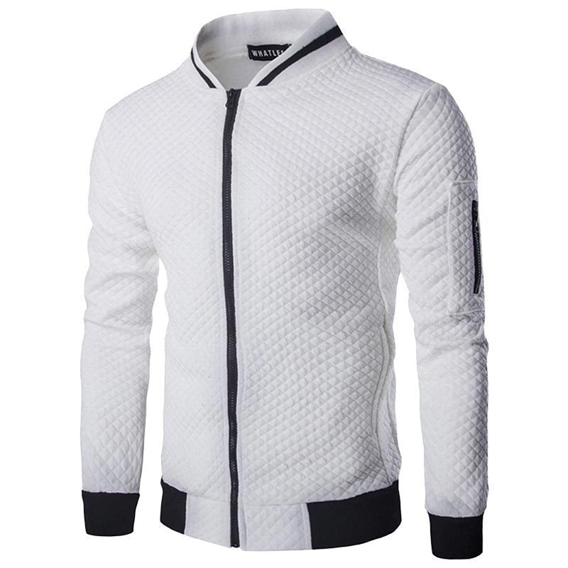 Quilted jacket for men with high collar and practical pockets Lune London