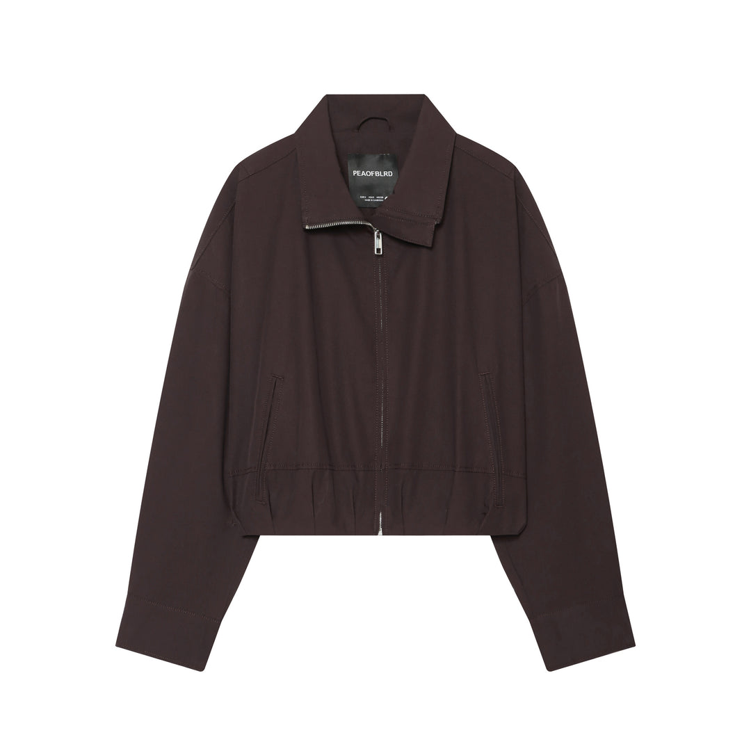 Women's short cut oversized bomber jacket made of cotton mix with zipper Amarae