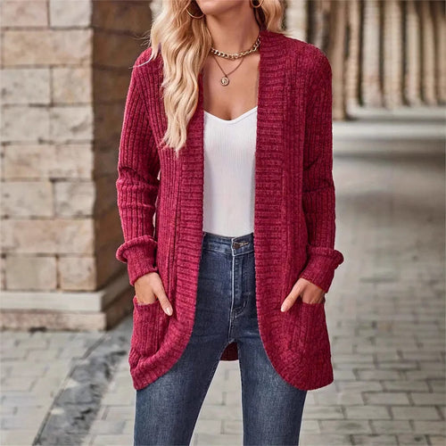 Ladies casual cardigan with pockets and textured design Amarae