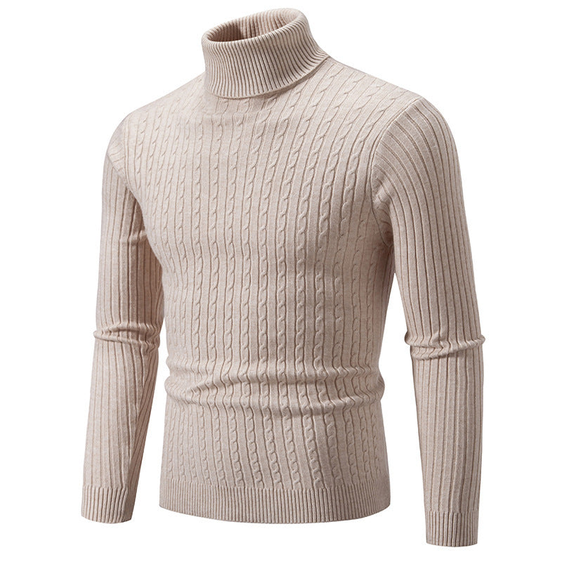Men's turtleneck sweater with textured knit pattern Lune London