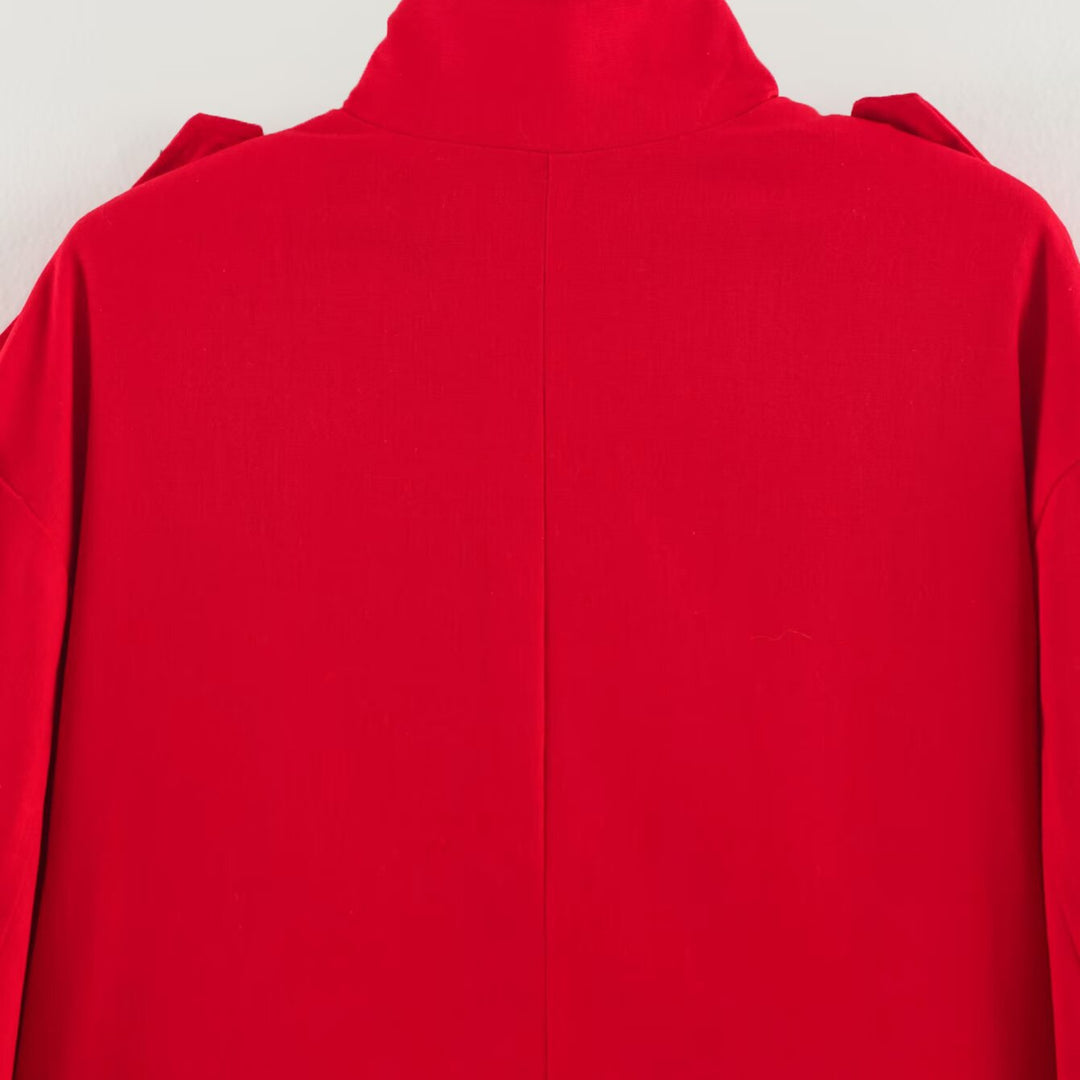 Women's short utility-style jacket with stand-up collar and shoulder patches Amarae