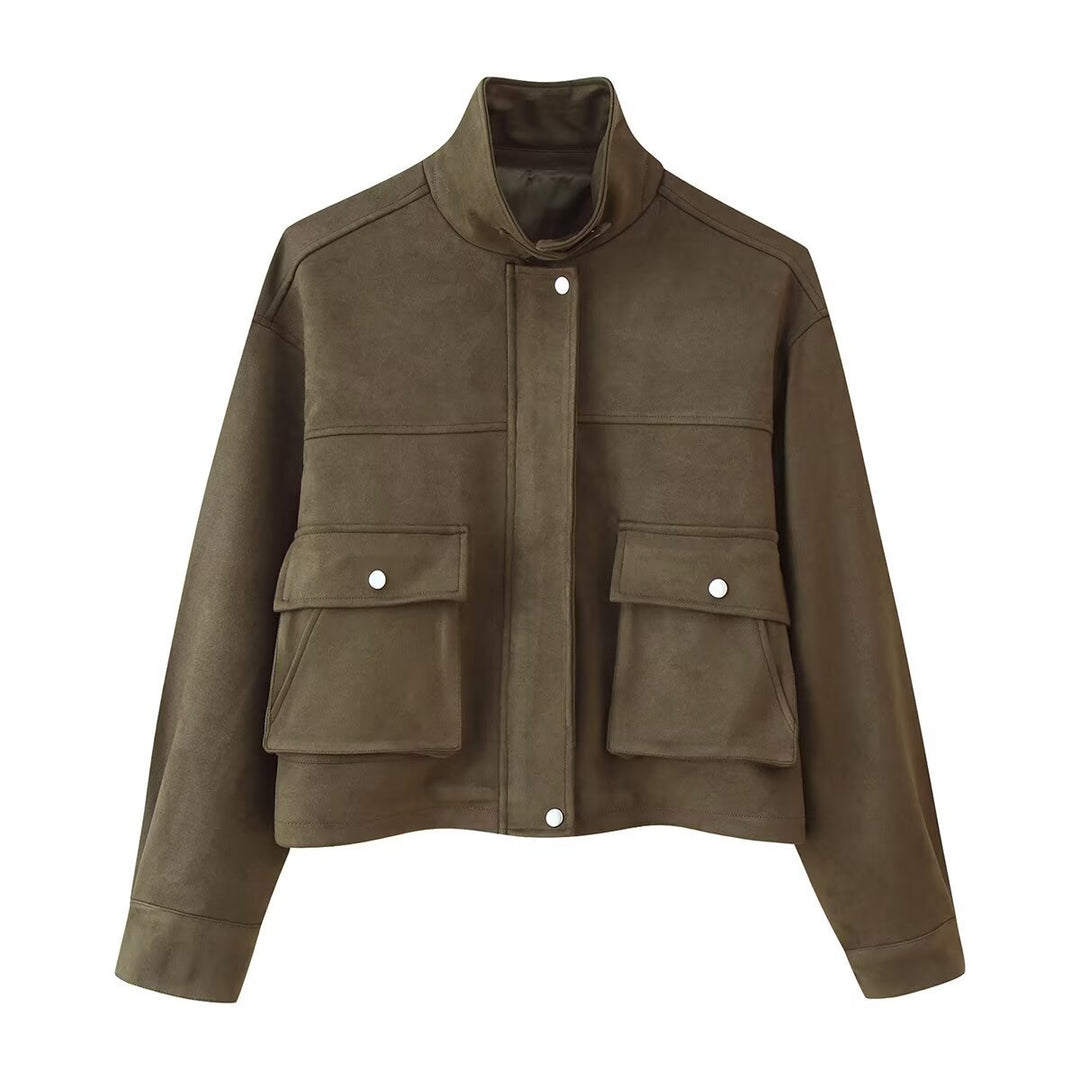 Fashion short jacket for women with practical flap pockets Lune London