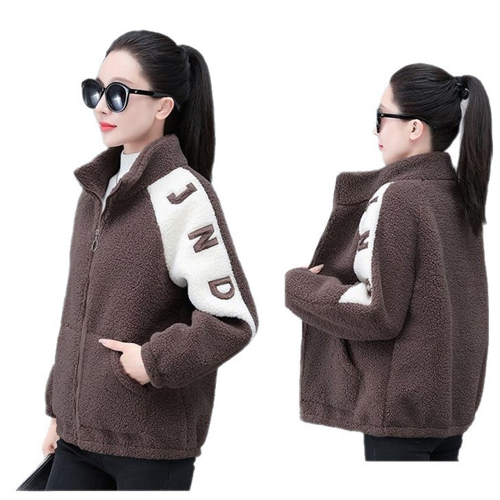Women's fleece jacket with high collar and side pockets Chic & Stil