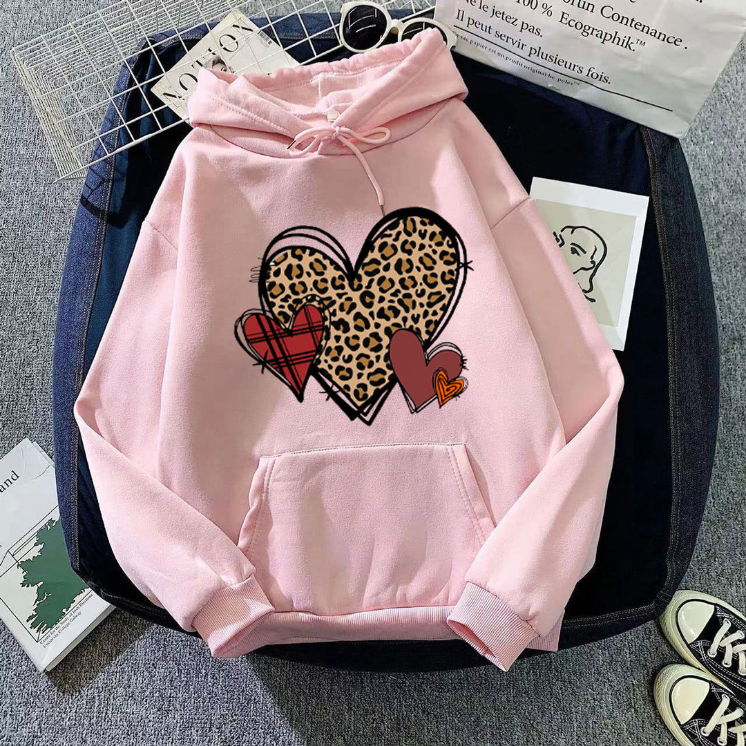 Ladies hoodie with playful heart pattern Chic & Stil
