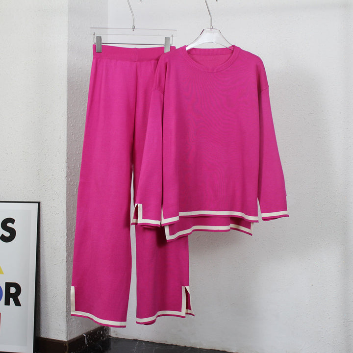 Relaxing loungewear set for ladies with contrasting trim details Lune London
