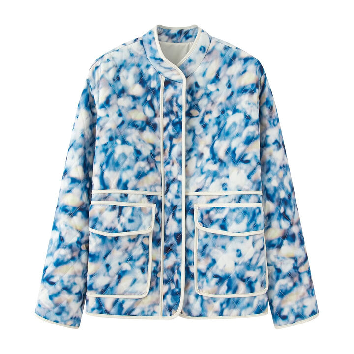 Exceptional women's quilted coat with floral patterns and practical pockets Amarae
