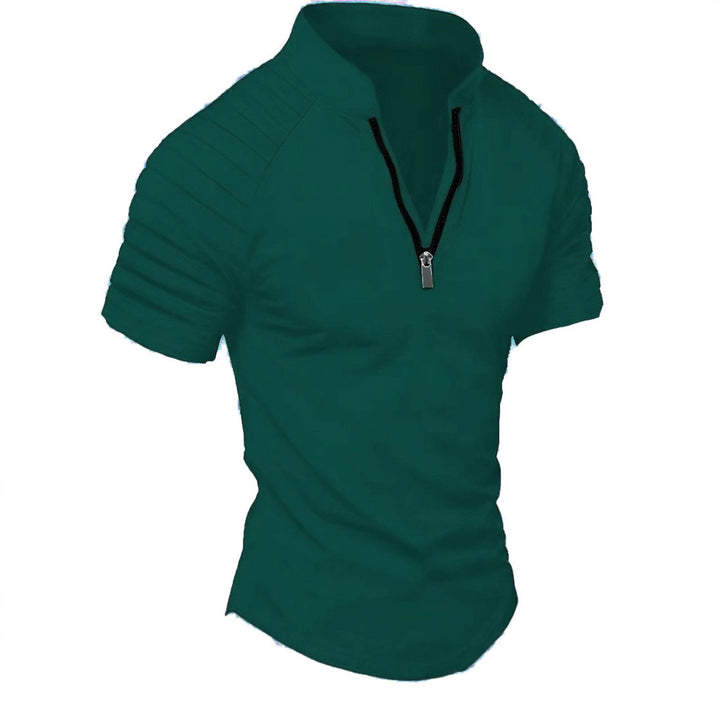 Short Sleeve Sports T-Shirt for Men with Structured Zipper Lune London
