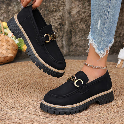 Women Stylish Loafers with trendy gold accent and comfortable profile sole Amarae