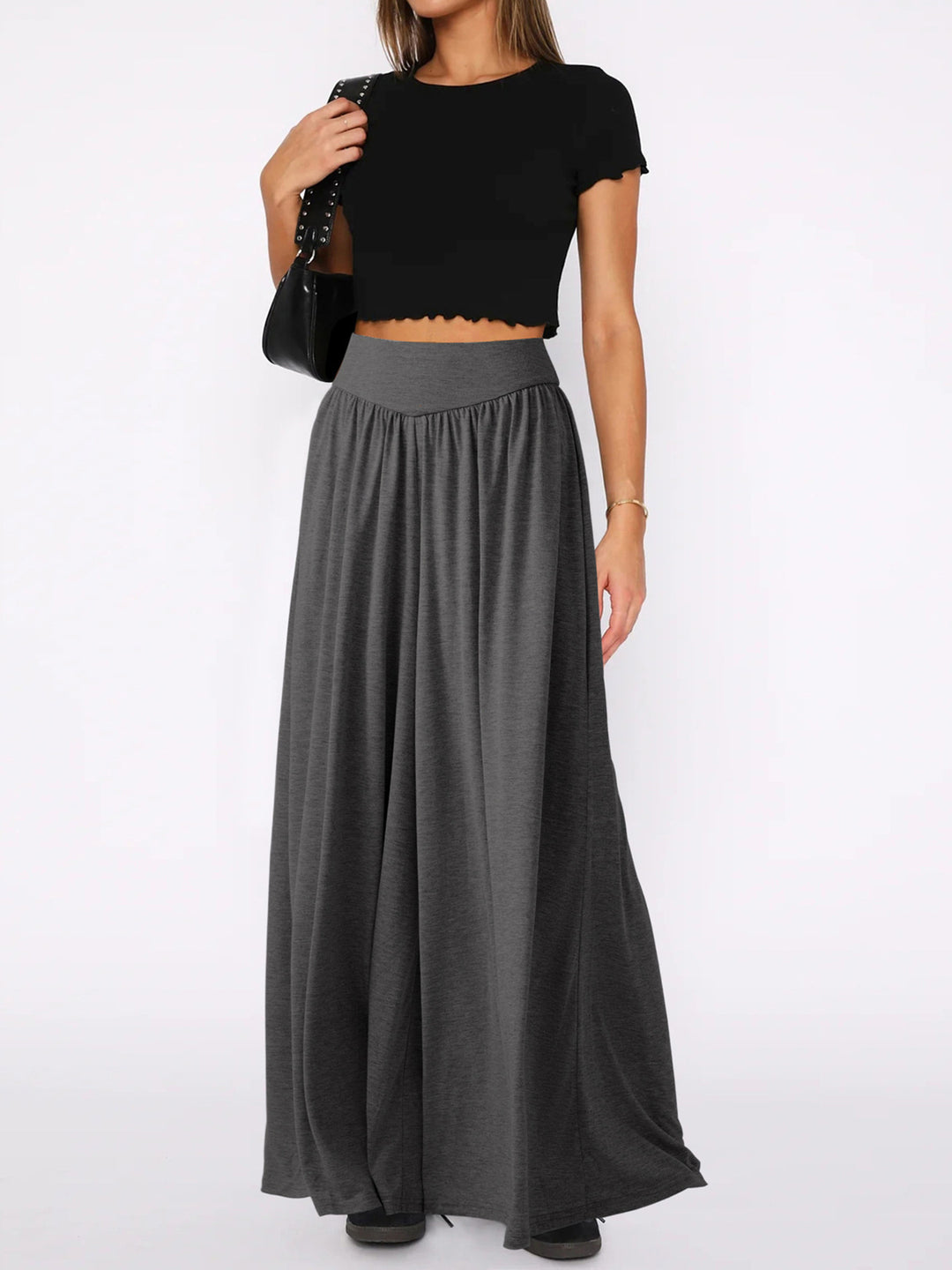 Maxi skirt for women with elastic waistband and fluid cut Lune London
