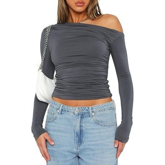 Lune London long sleeve off-shoulder women's T-shirt