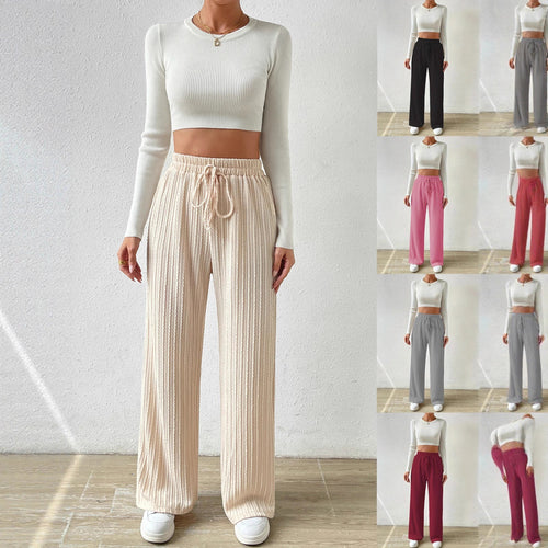 Ladies Comfortable Fabric Pants with Textured Surface Amarae