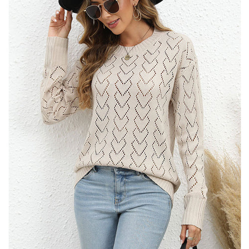 Pull en tricot pour femme avec un délicat motif en forme de cœur Chic & Stil