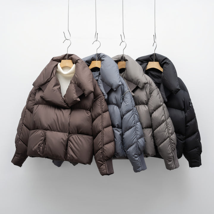 Veste matelassée raccourcie pour femmes avec col montant et poches pratiques Lune London
