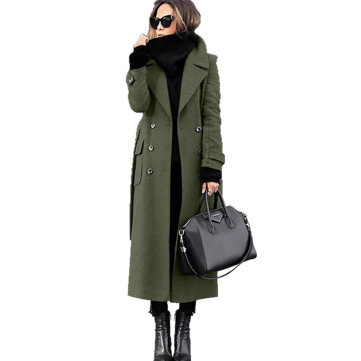 Ladies Classic Double-Breasted Wool Coat Amarae