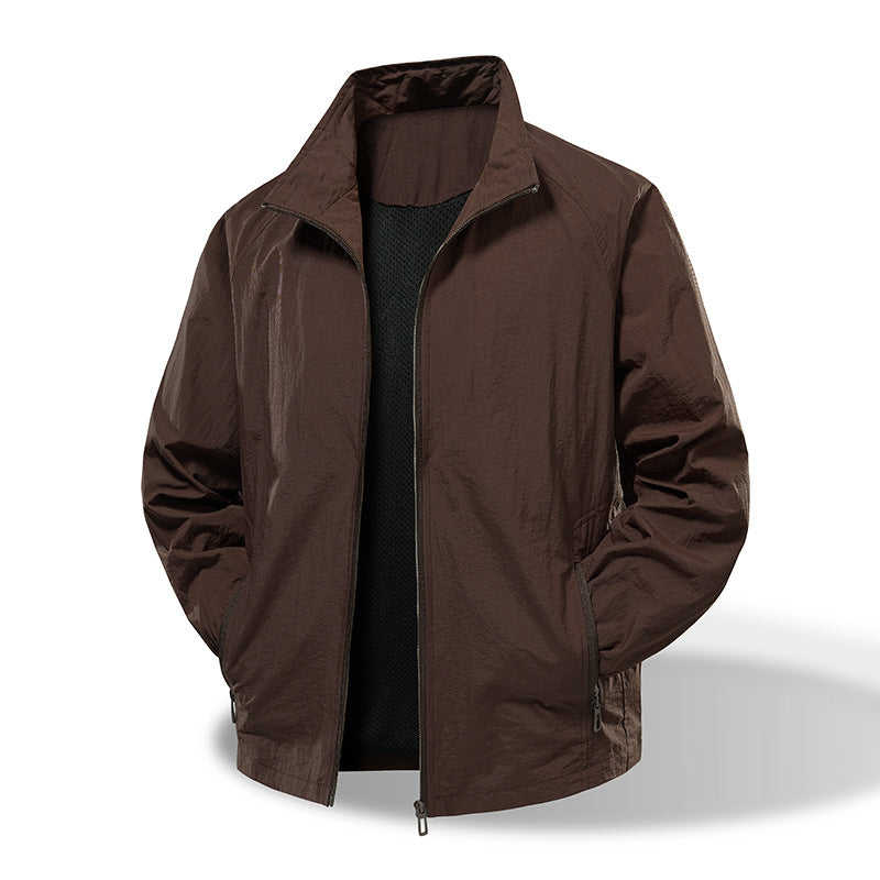 Men's Ultralight Windbreaker with Breathable Mesh Lining and Concealed Zipper Amarae