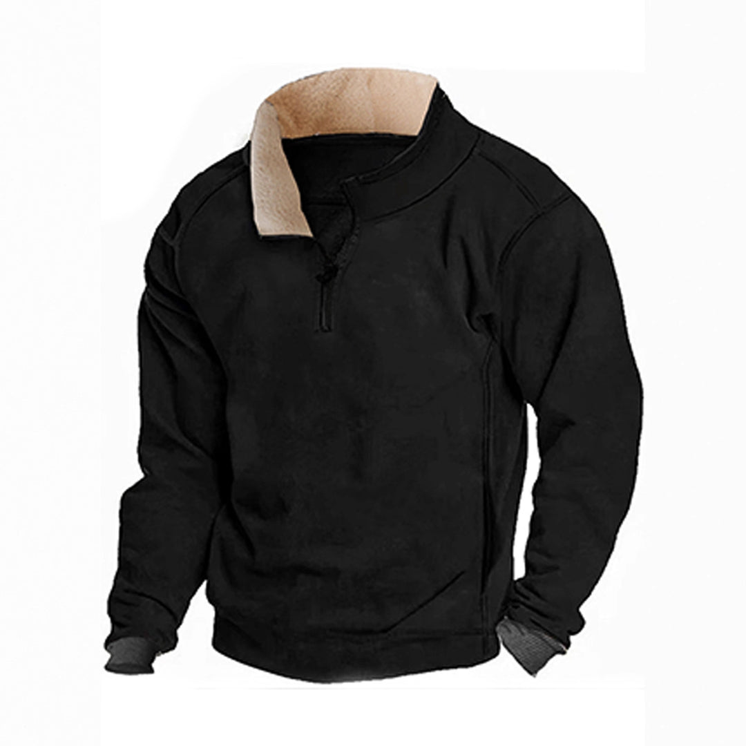 Men's Fleece Sweatshirt with Chic High Collar and Style
