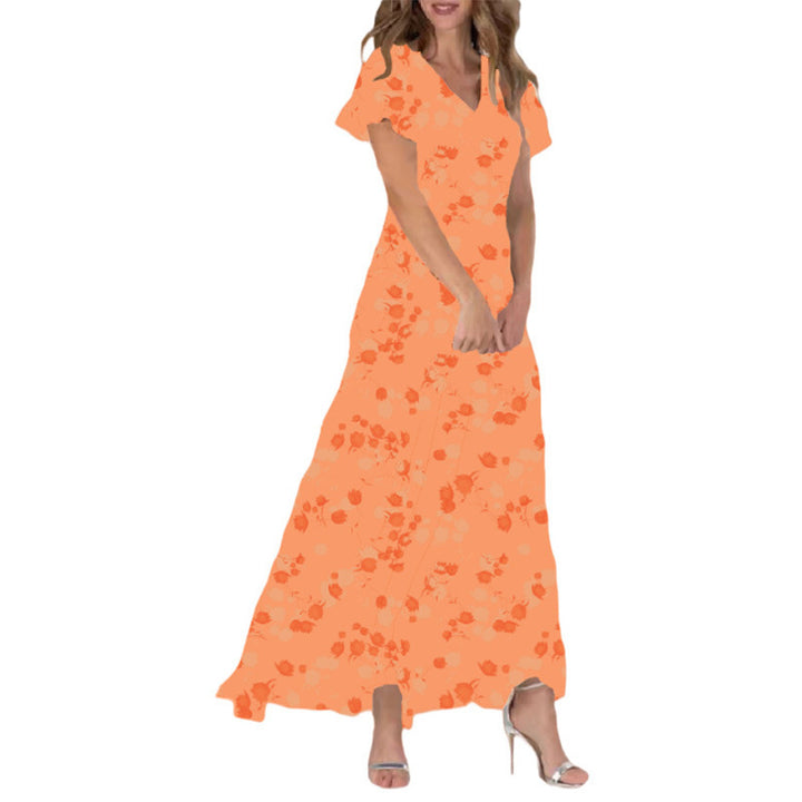 Maxi dress for women with elegant ruffle details and a chic floral design