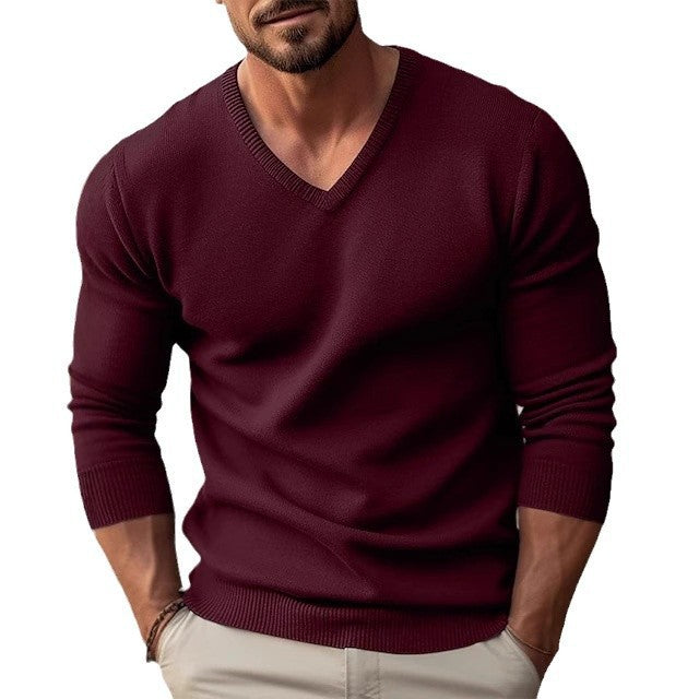 Elegant men's sweater with a V-neck made of high-quality cotton Lune London