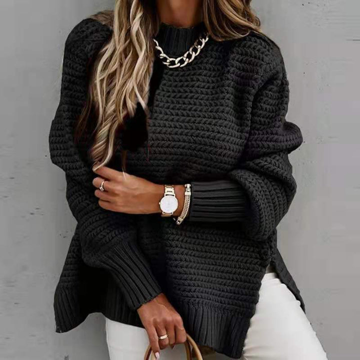 Pull en tricot pour femme avec un motif gaufré moderne et des manches larges Chic & Stil