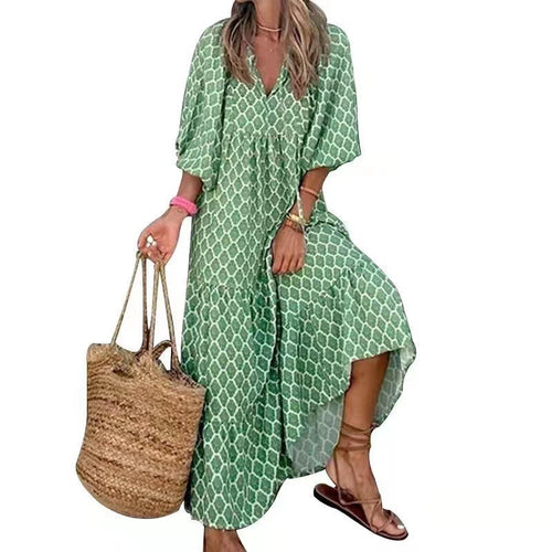 Boho Chic maxi dress with ruffles for women