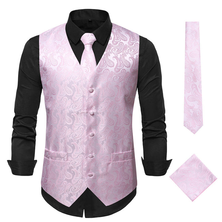 Elegant waistcoat for men with a stylish paisley pattern and matching accessories Lune London