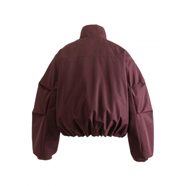 Unisex Boxy quilted bomber jacket with high stand-up collar and flap pockets Amarae