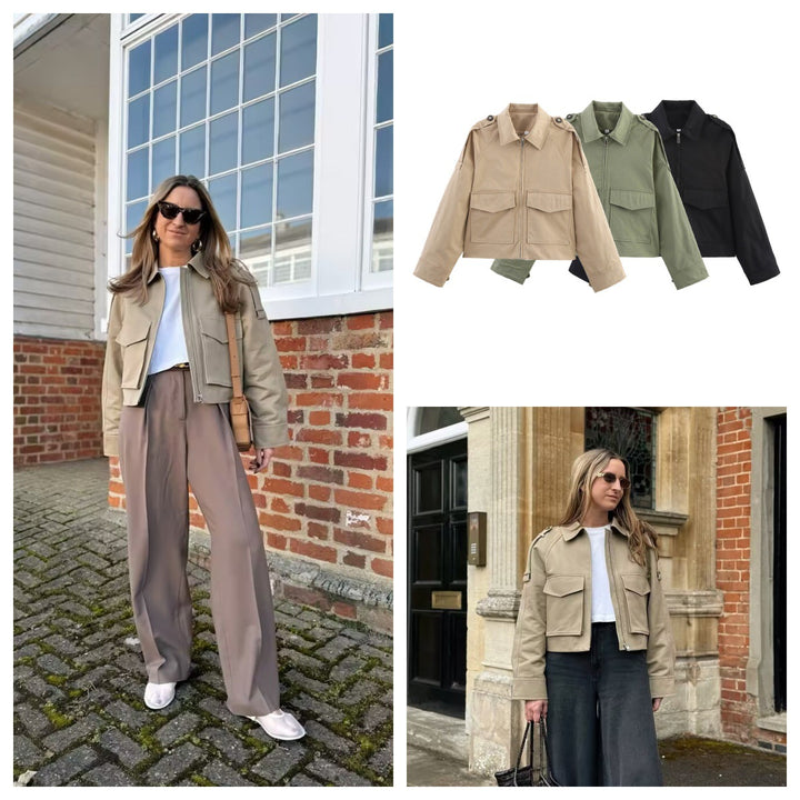 Trendy utility jacket for women with practical pockets Lune London