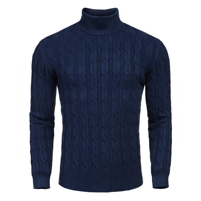 Elegant turtleneck sweater for men with cable pattern Lune London