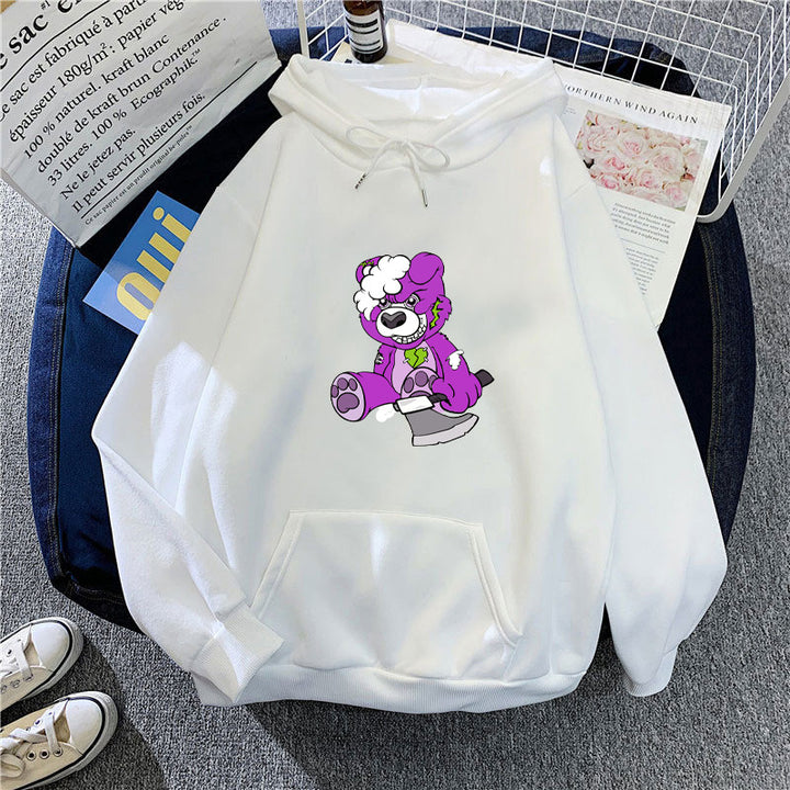 Women's hooded sweatshirt with charming bear motif Chic & Stil