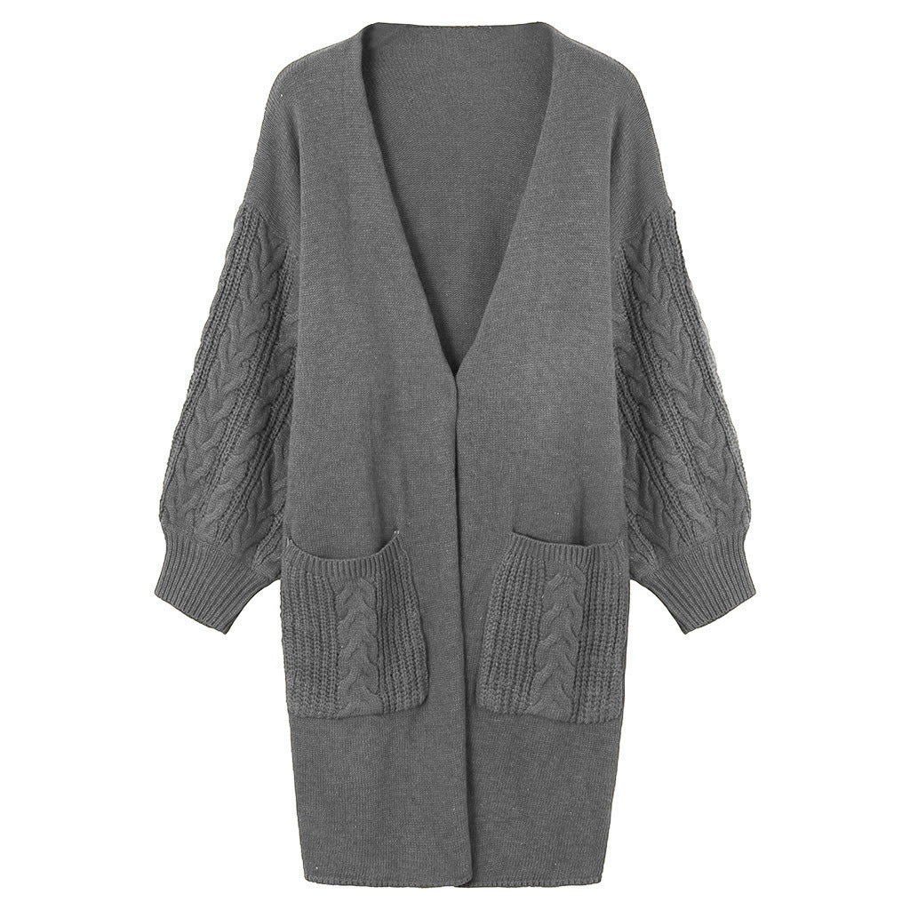 Ladies Large knitted cardigan with deep pockets and loose fit Lune London