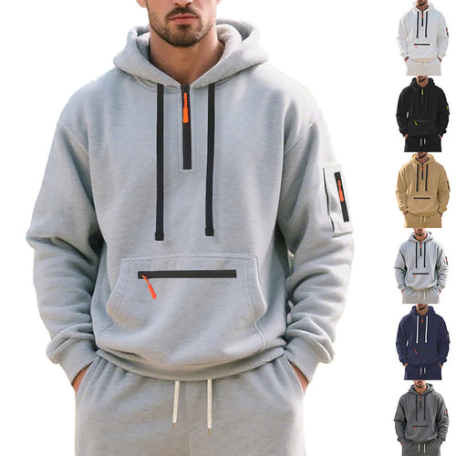 Men's sporty hoodie with practical zip pockets Amarae