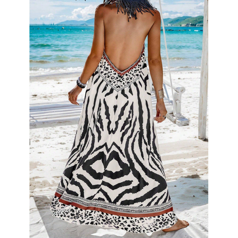Bohemian maxi dress for women with exotic print Lune London