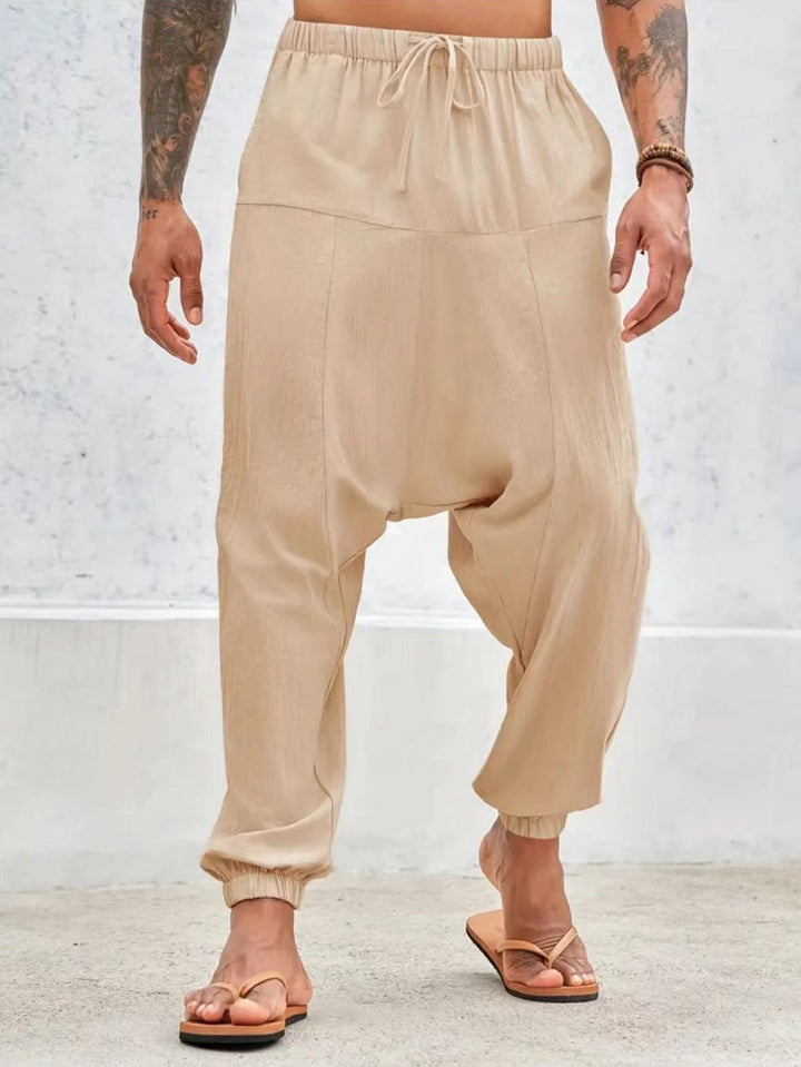 Casual harem pants for men with elastic waist and side pockets Lune London