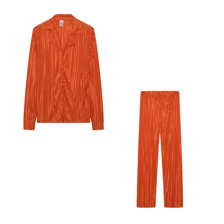 Lune London striped satin pajama set for women