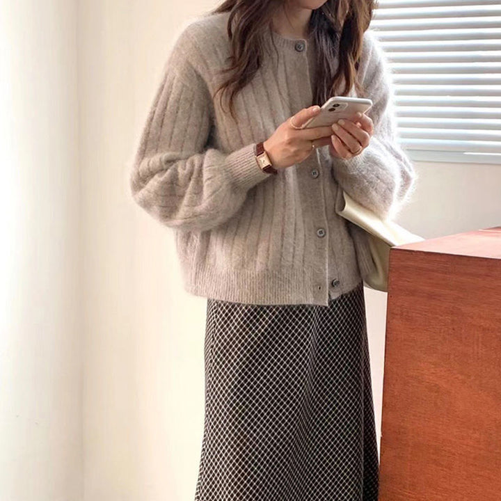 Cardigan à boutons confortable pour femmes avec texture côtelée Chic & Stil