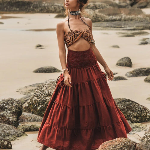Casual long skirt for women with practical pockets and relaxed fit Amarae