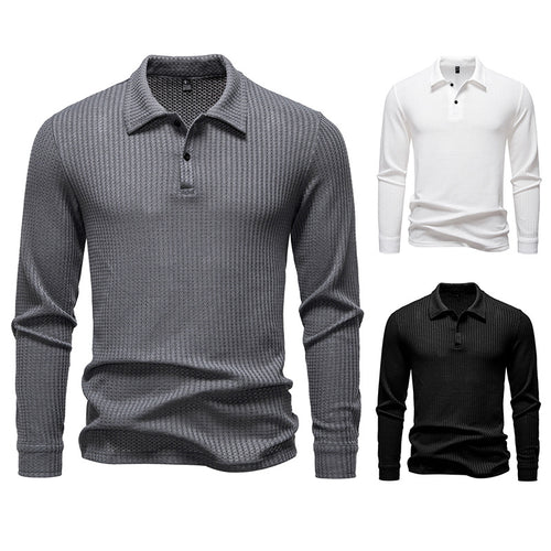 Men's polo shirt with textured surface and modern collar Amarae
