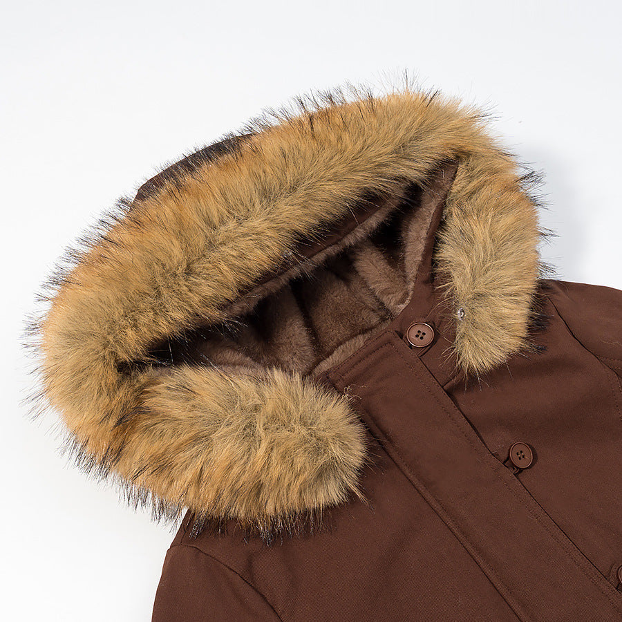 Women's Cozy Bomber Jacket with Faux Fur Hood and Teddy Lining Amarae